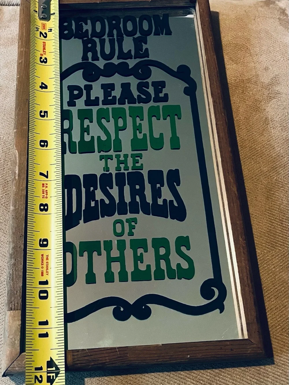Vintage 1960 s Bedroom Rule Wall Sign